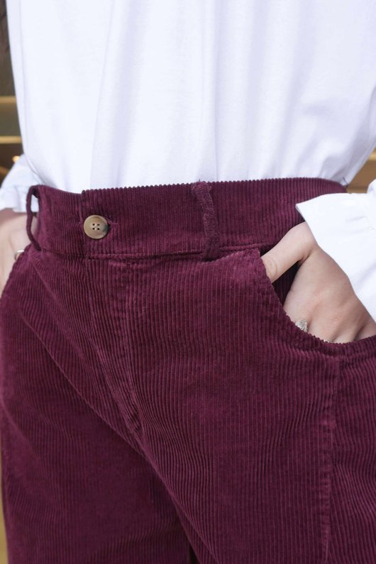 Gilbert Cord Barrel Pant Burgundy /16=